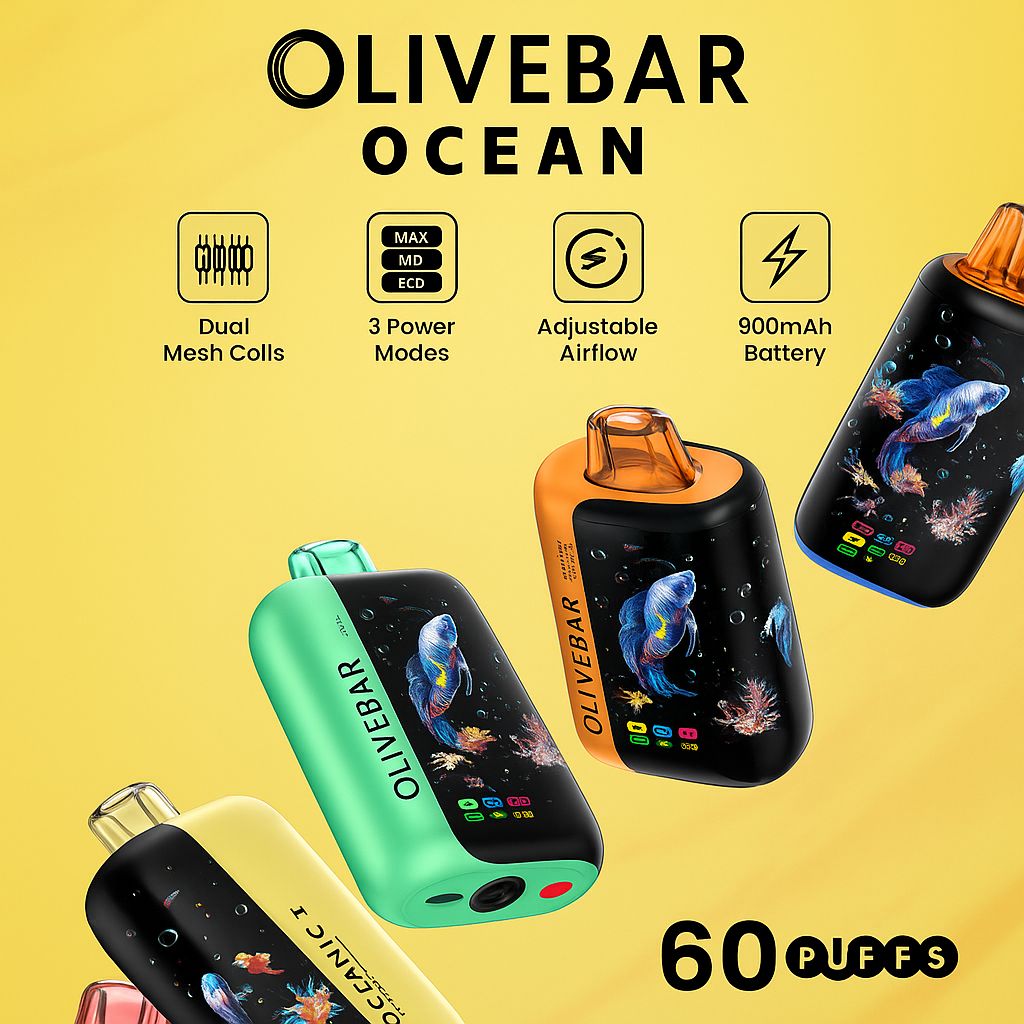 Olivebar ocean 60 k puff -Juicy peach ice