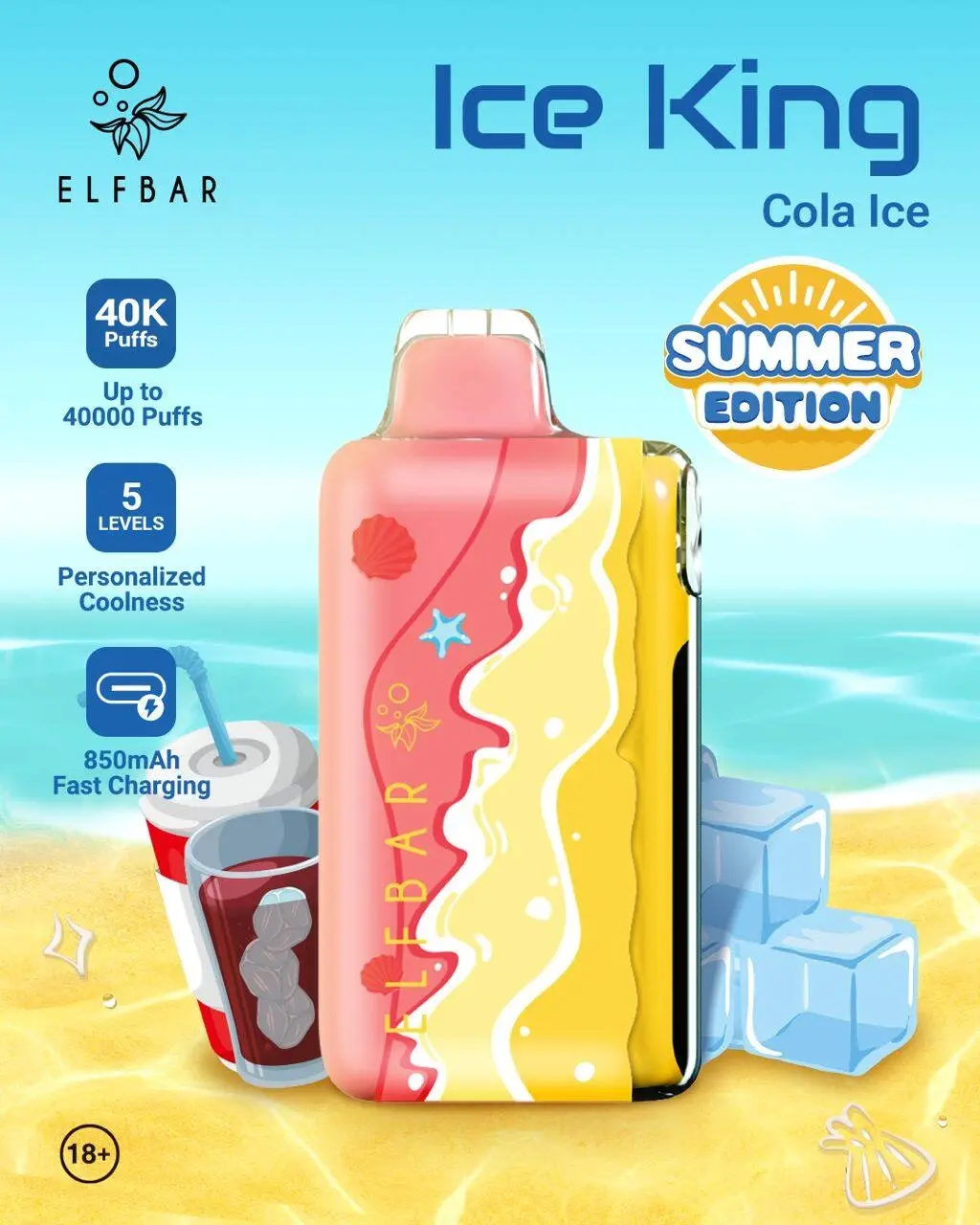 ELF BAR ICE KING – SUMMER EDITION – COLA ICE – 40K PUFFS ELF BAR ICE KING – SUMMER EDITION – COLA ICE – 40K PUFFS