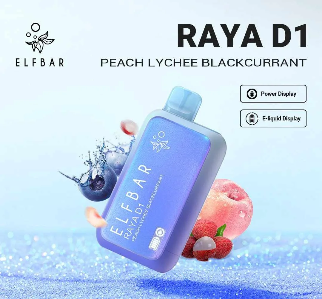 ELF BAR RAYA D1 – Peach Lychee Blackcurrant ELF BAR RAYA D1 – Peach Lychee Blackcurrant